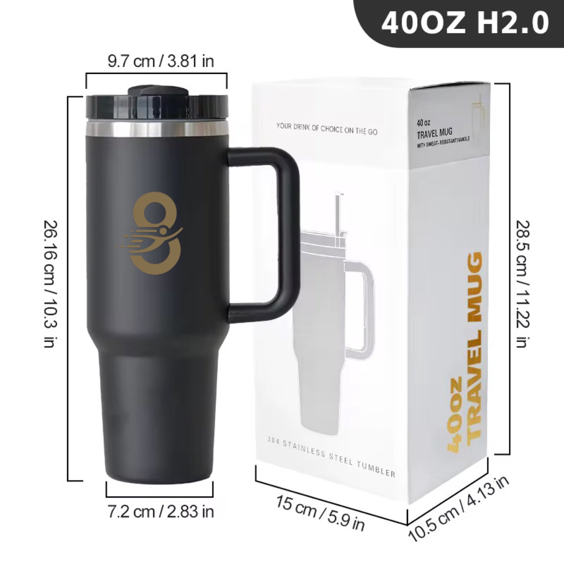 Tumbler With Handle and Straw
