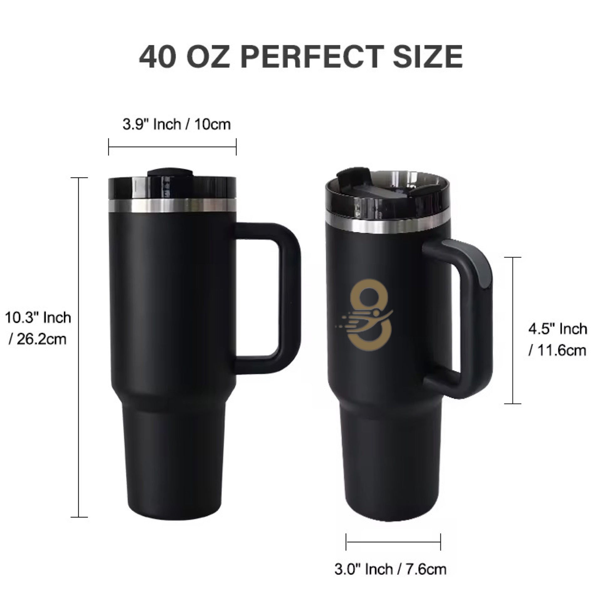 Tumbler With Handle and Straw