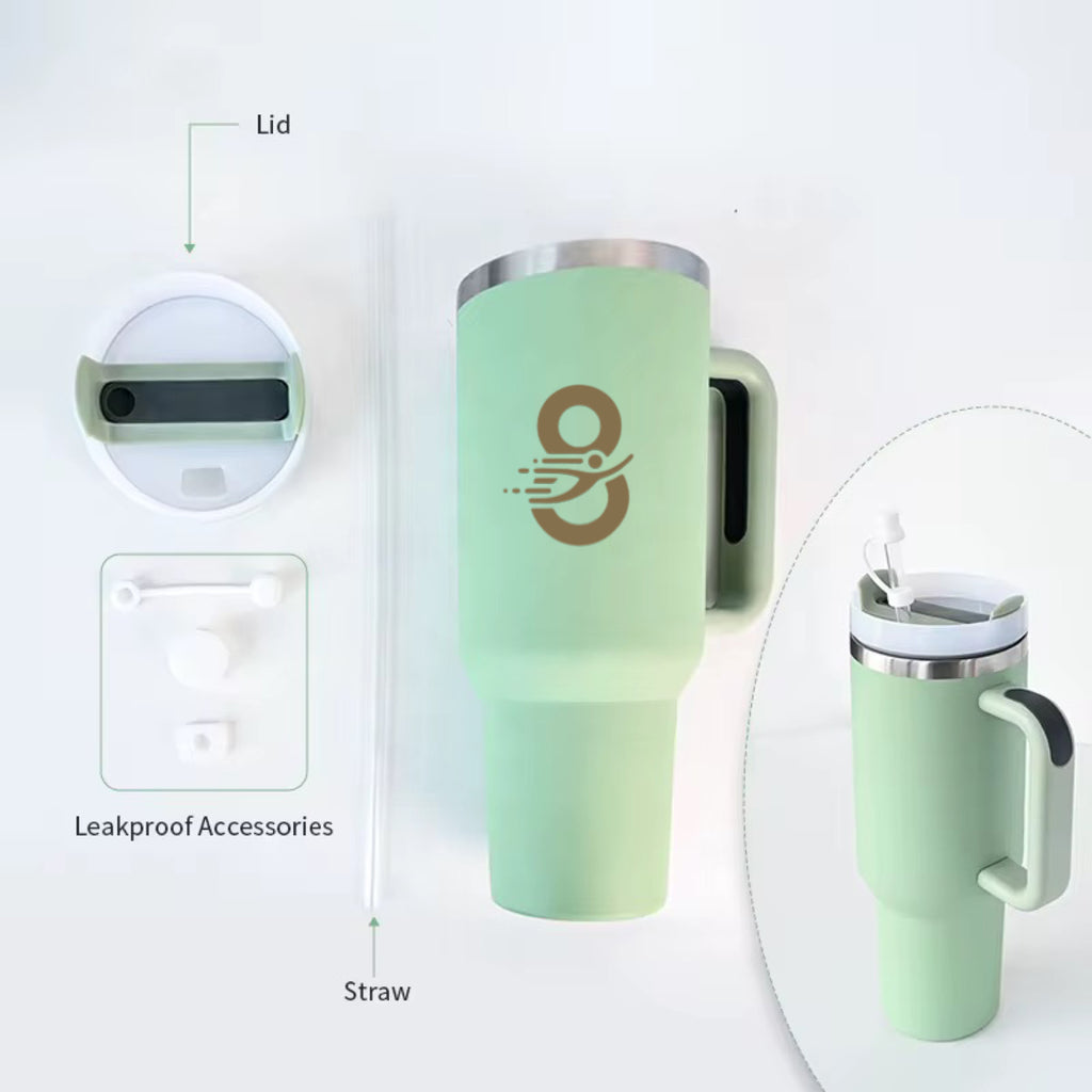 Tumbler With Handle and Straw