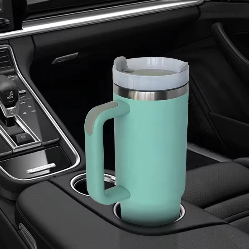 Tumbler With Handle and Straw